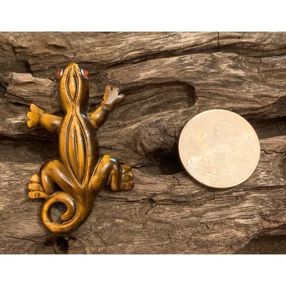 Whitney Kelly Tigers Eye Lizard Pendant - Picture 4 of 5